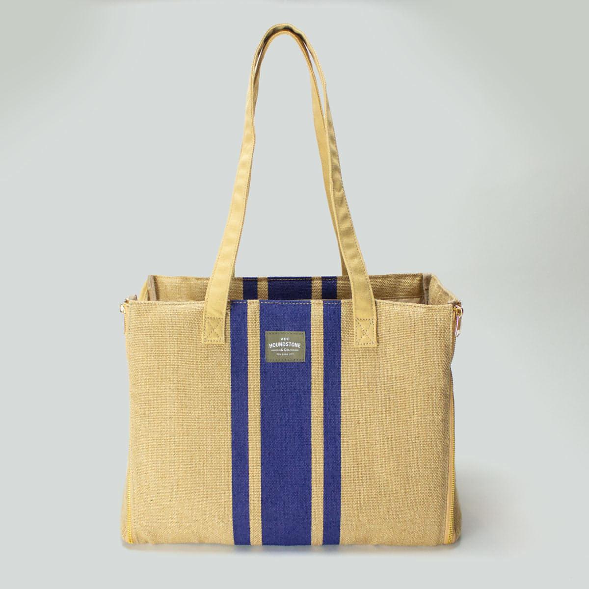 Convertible Dog Carrier - Striped Navy - Zipper