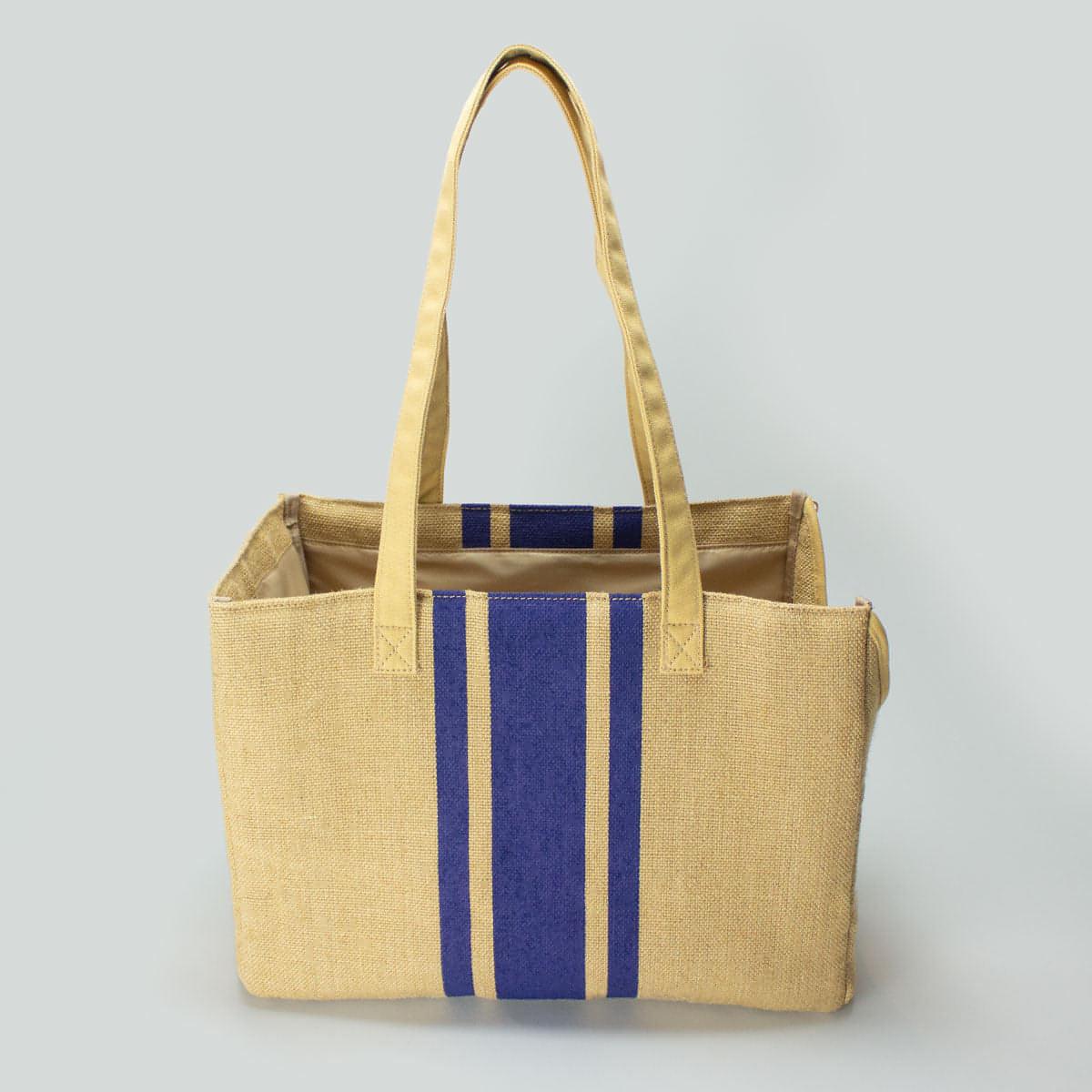 Convertible Dog Carrier - Striped Navy - Zipper