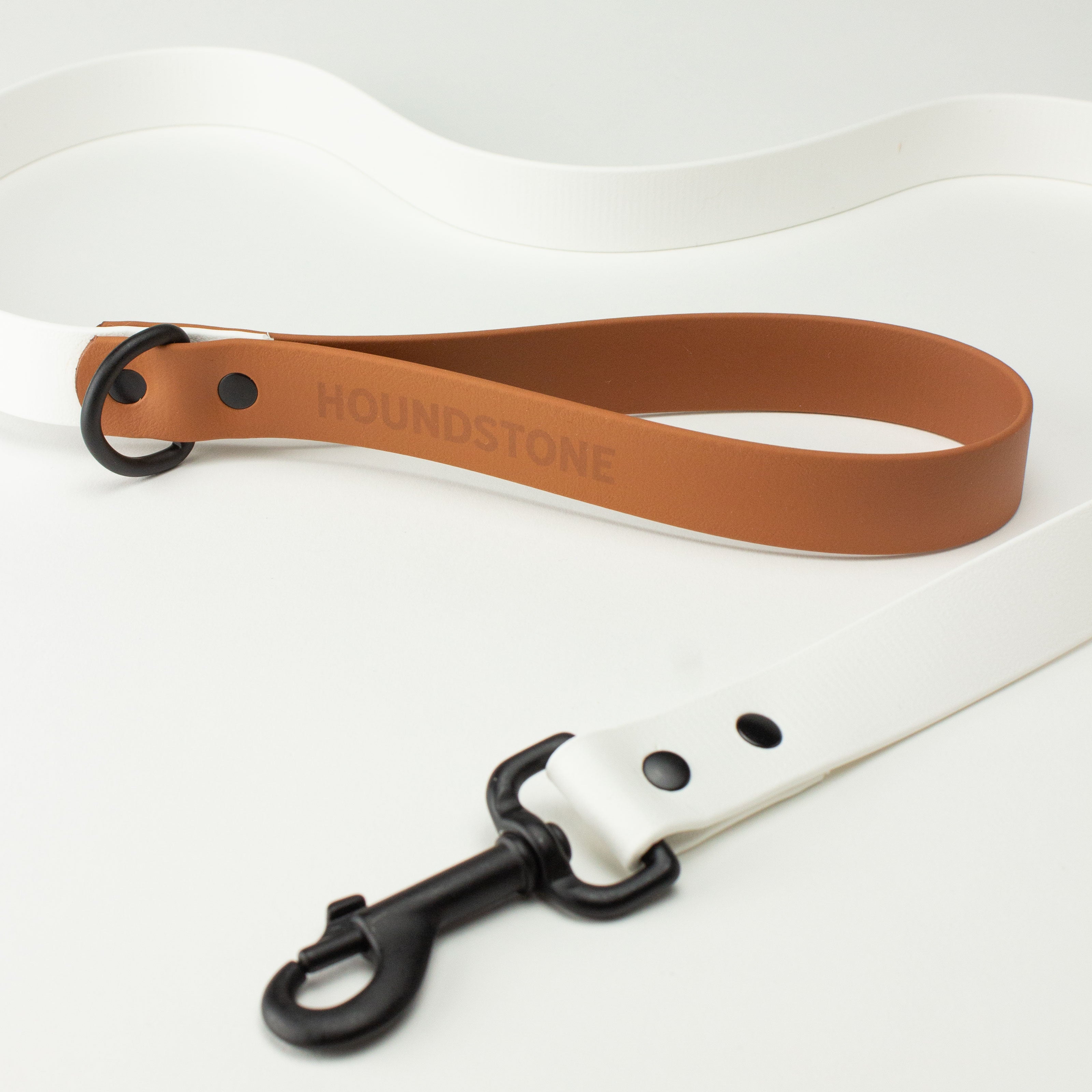 White leather dog store leash