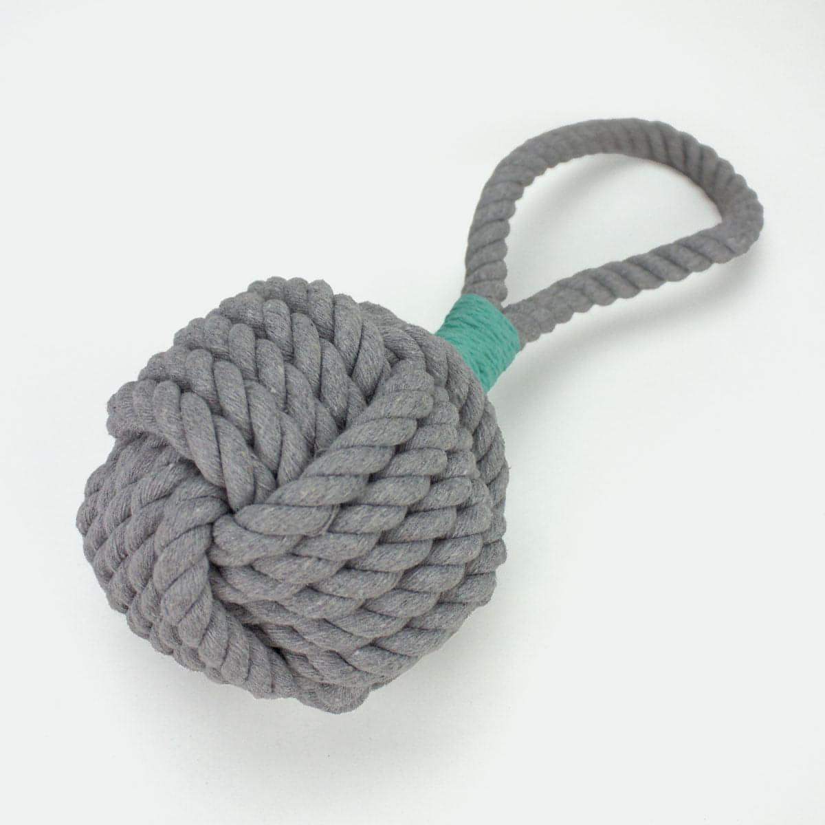 Large Dog Rope Toy | Durable Tug Toy with Handle, Grey | Houndstone
