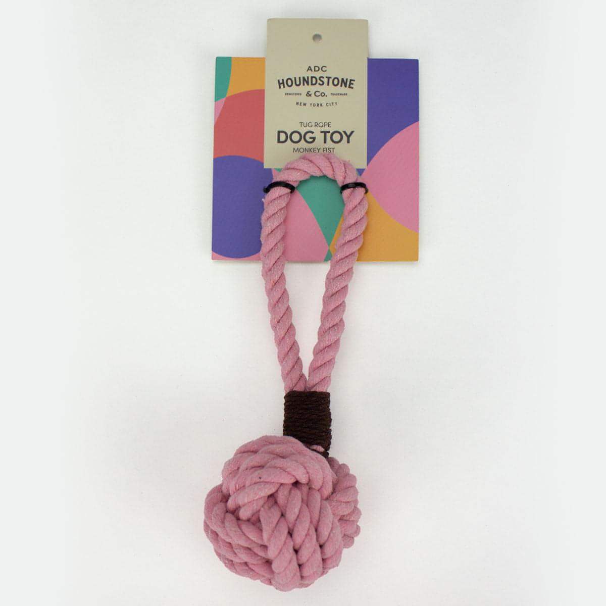 Small Durable Rope Dog Toy - Pink - Cotton Rope with Handle for Interactive Play and Exercise