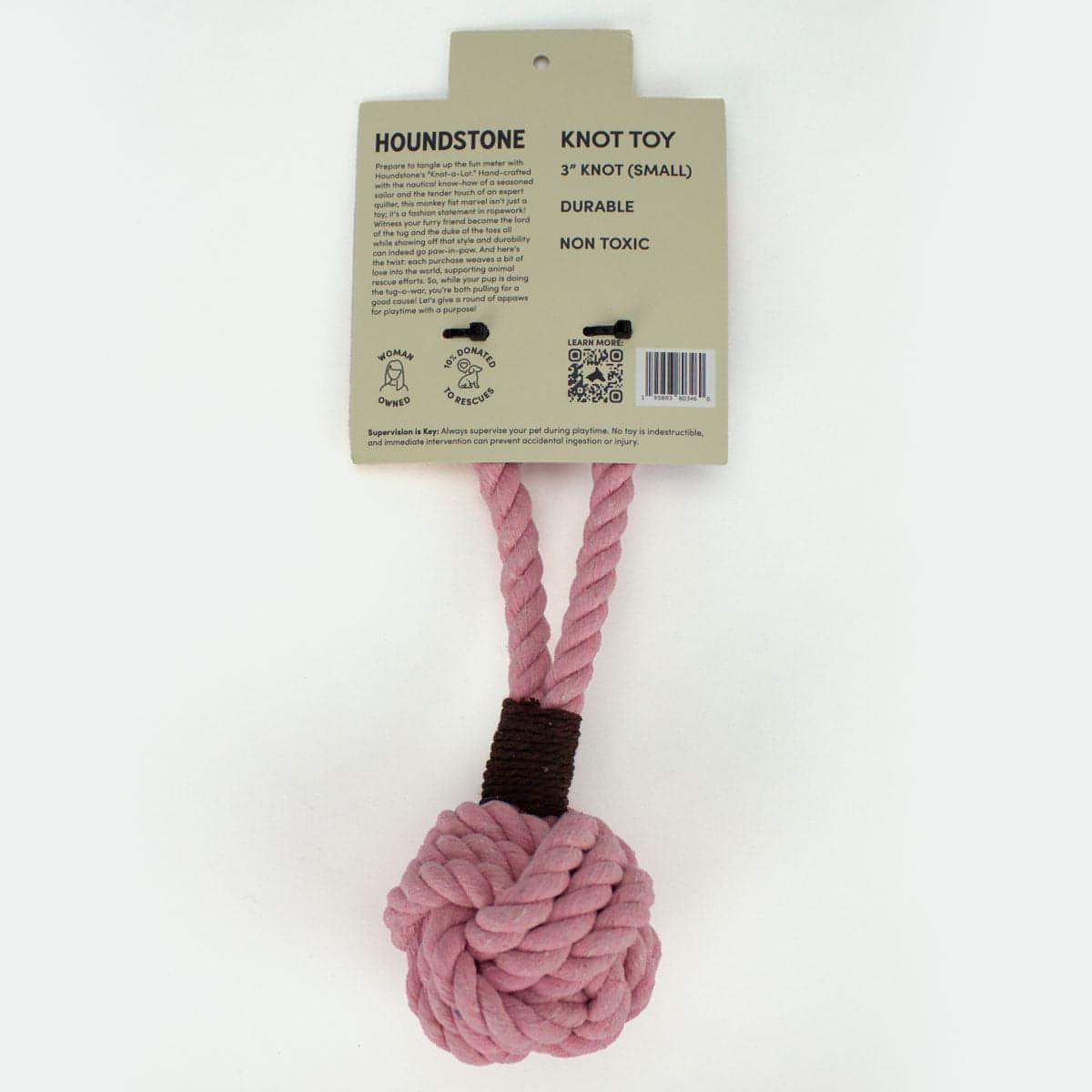 Small Durable Rope Dog Toy - Pink - Cotton Rope with Handle for Interactive Play and Exercise