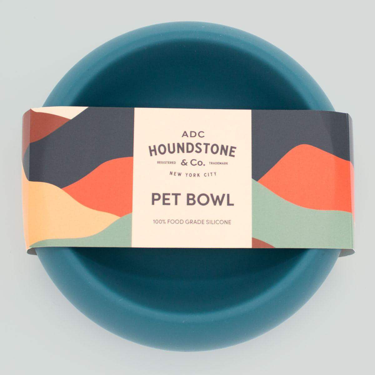 Houndstone BPA Free Silicone Dog Bowl, Dishwasher Safe, 1 Cup, Caribbean Sea