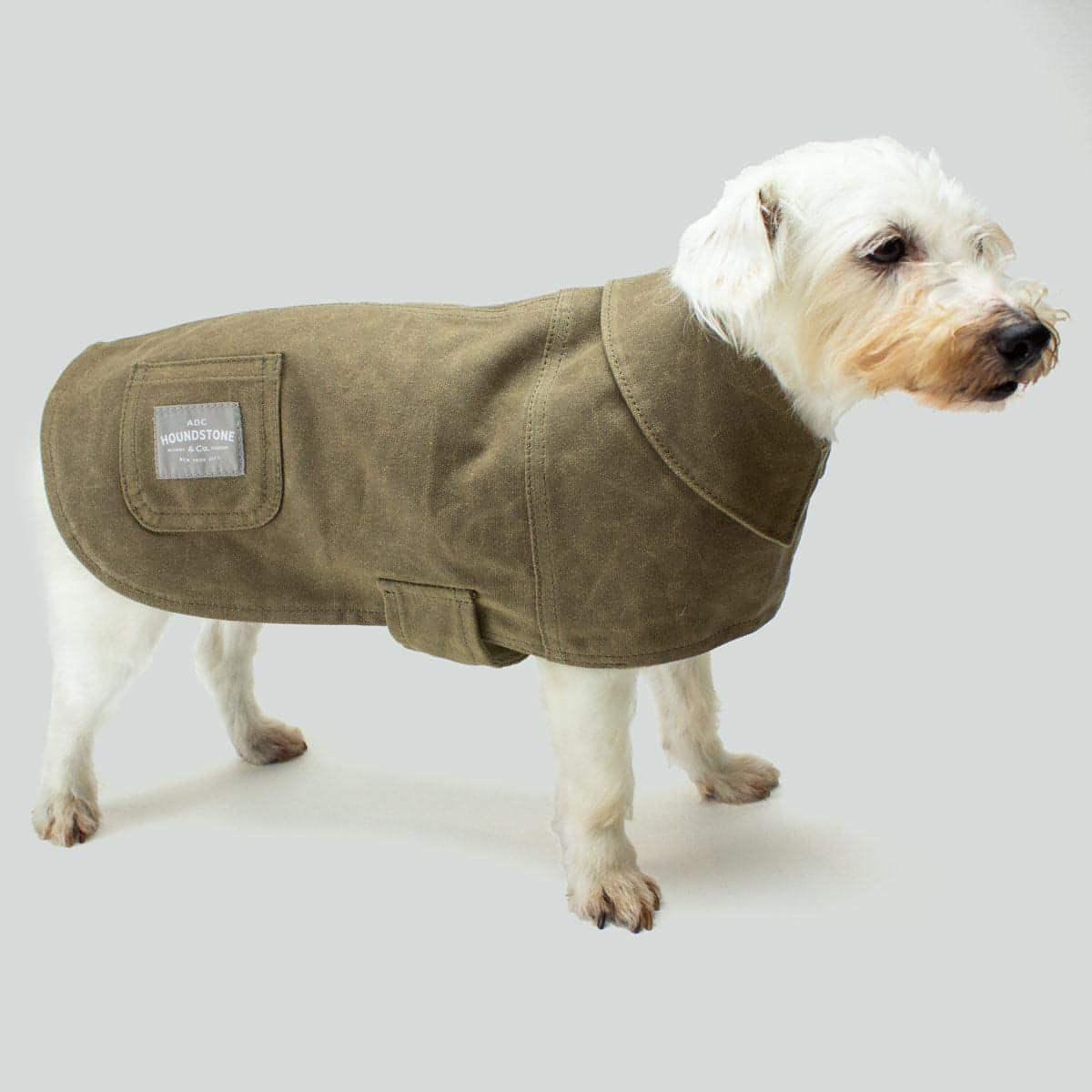 Waxed Canvas Dog Jacket, Tan, Water Resistant, Fleece Lined