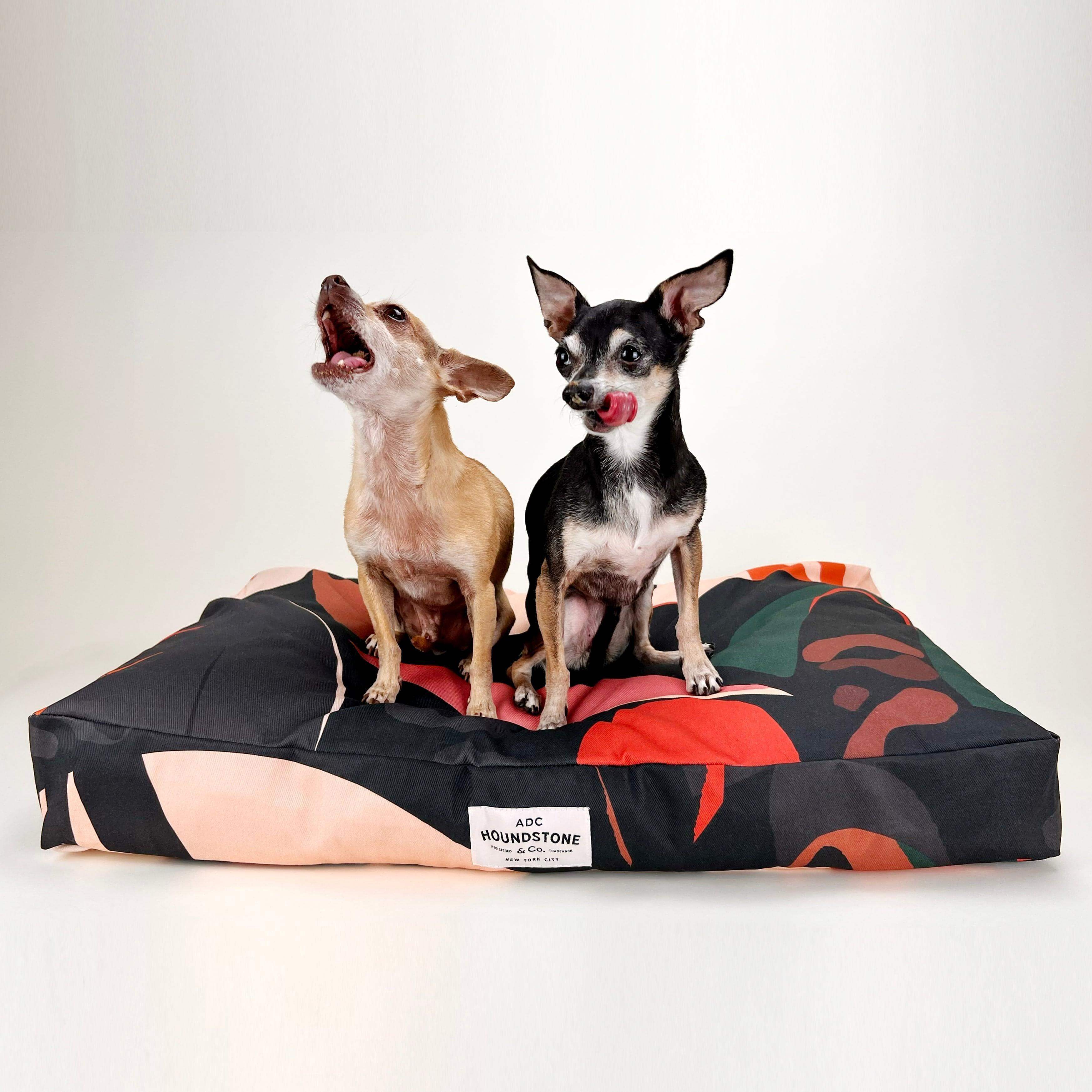 Houndstone Dog Bed, Waterproof Liner, Made in USA - Deep Jungle