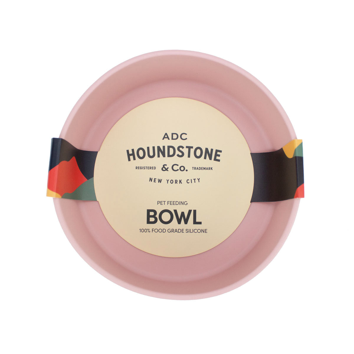 houndstone silicone dog food bowl in pink