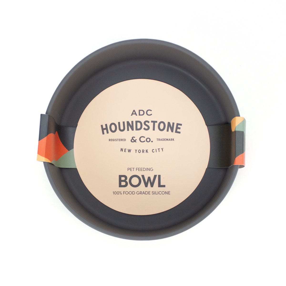 houndstone pony silicone dog food bowl in charcoal