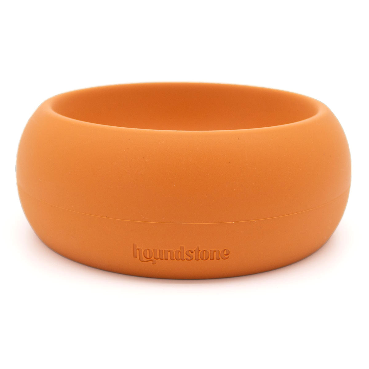 houndstone coquito silicone dog food bowl in marigold front view with houndstone logo