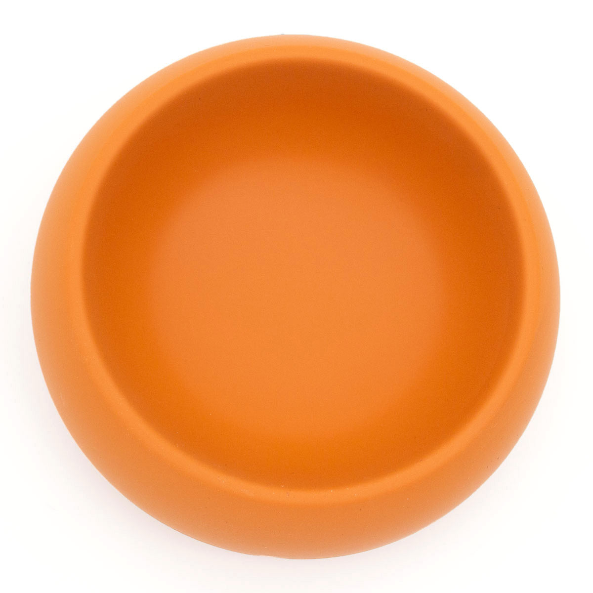 top down view of houndstone coquito silicone dog food bowl in marigold 