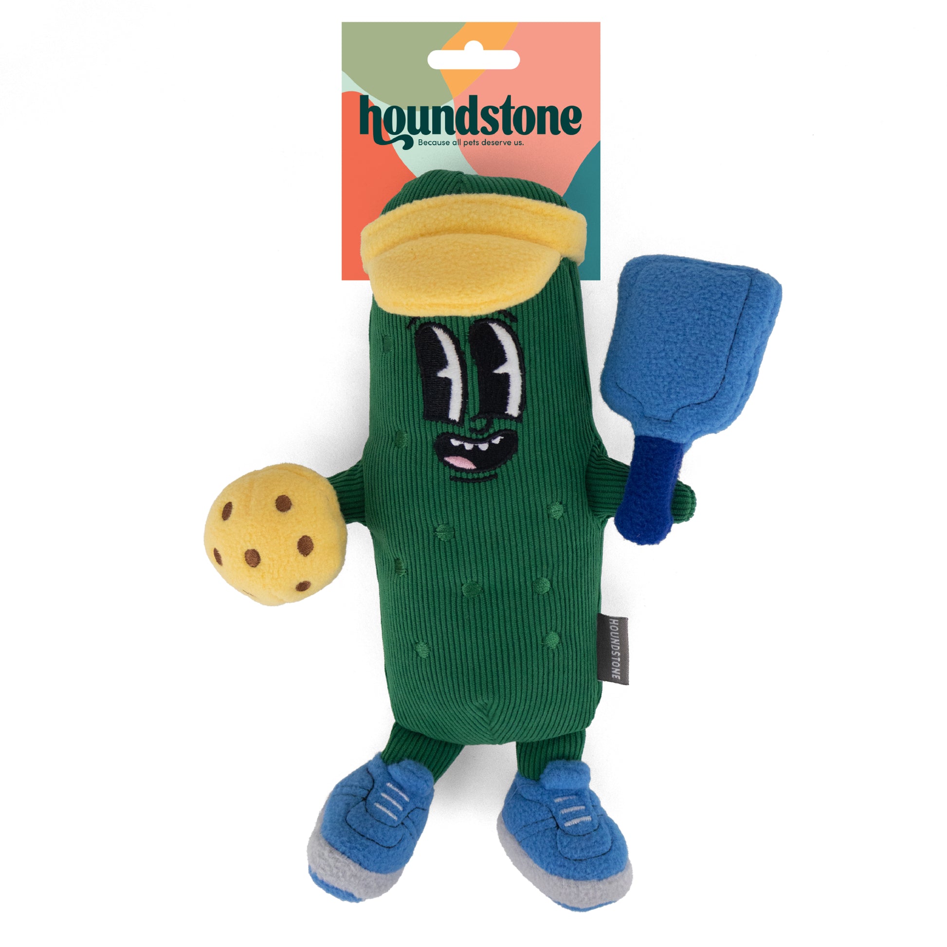 Houndstone pickleball champ plush Dog toy, dog toy with squeaker and crinkle paper