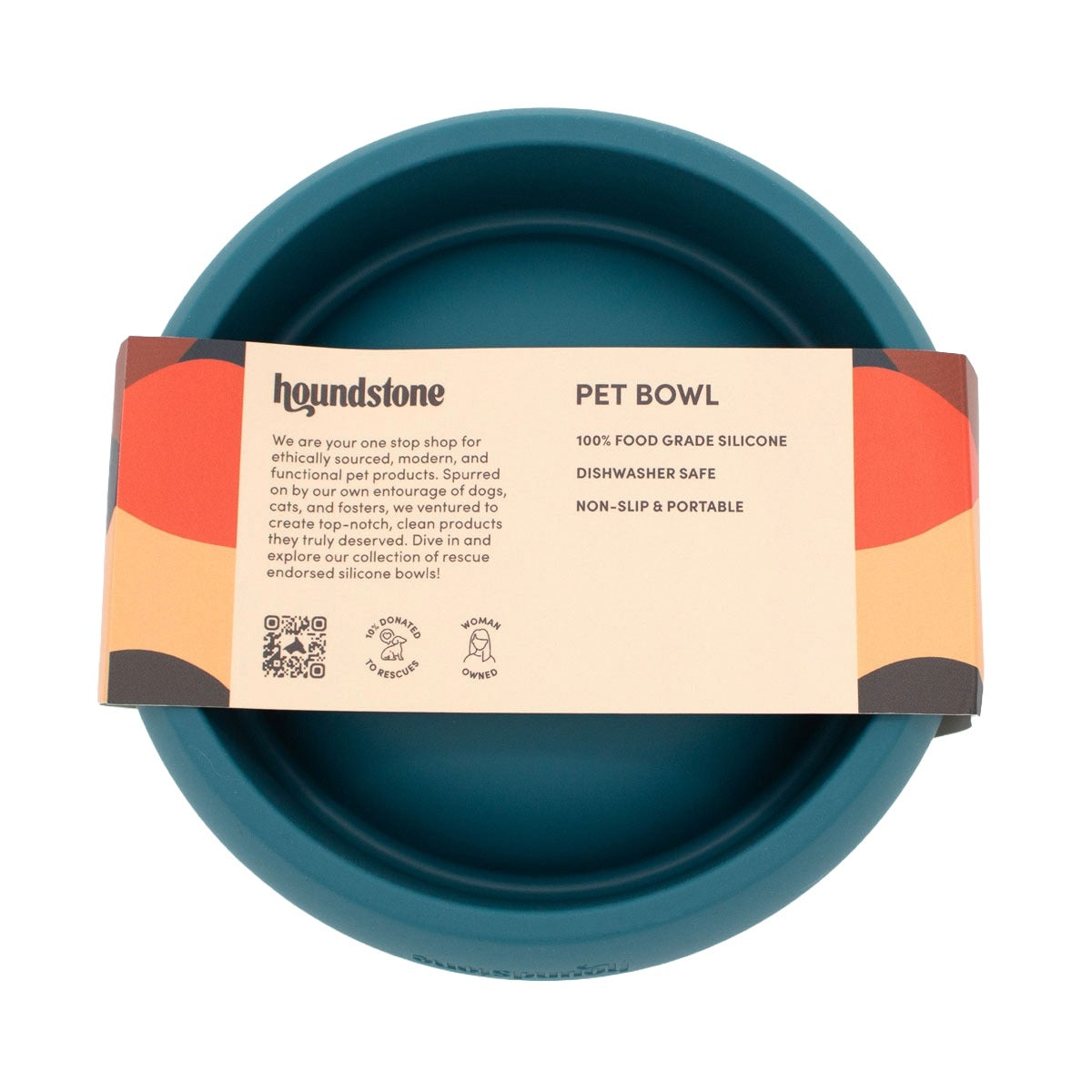 Houndstone Silicone Dog Bowl Caribbean Seas