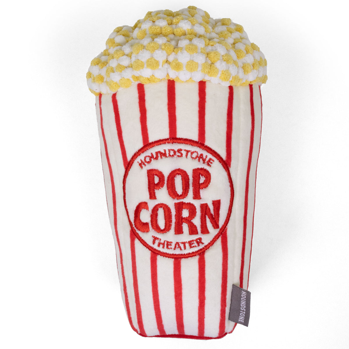 Popcorn Plush Dog Toy, with Squeaker