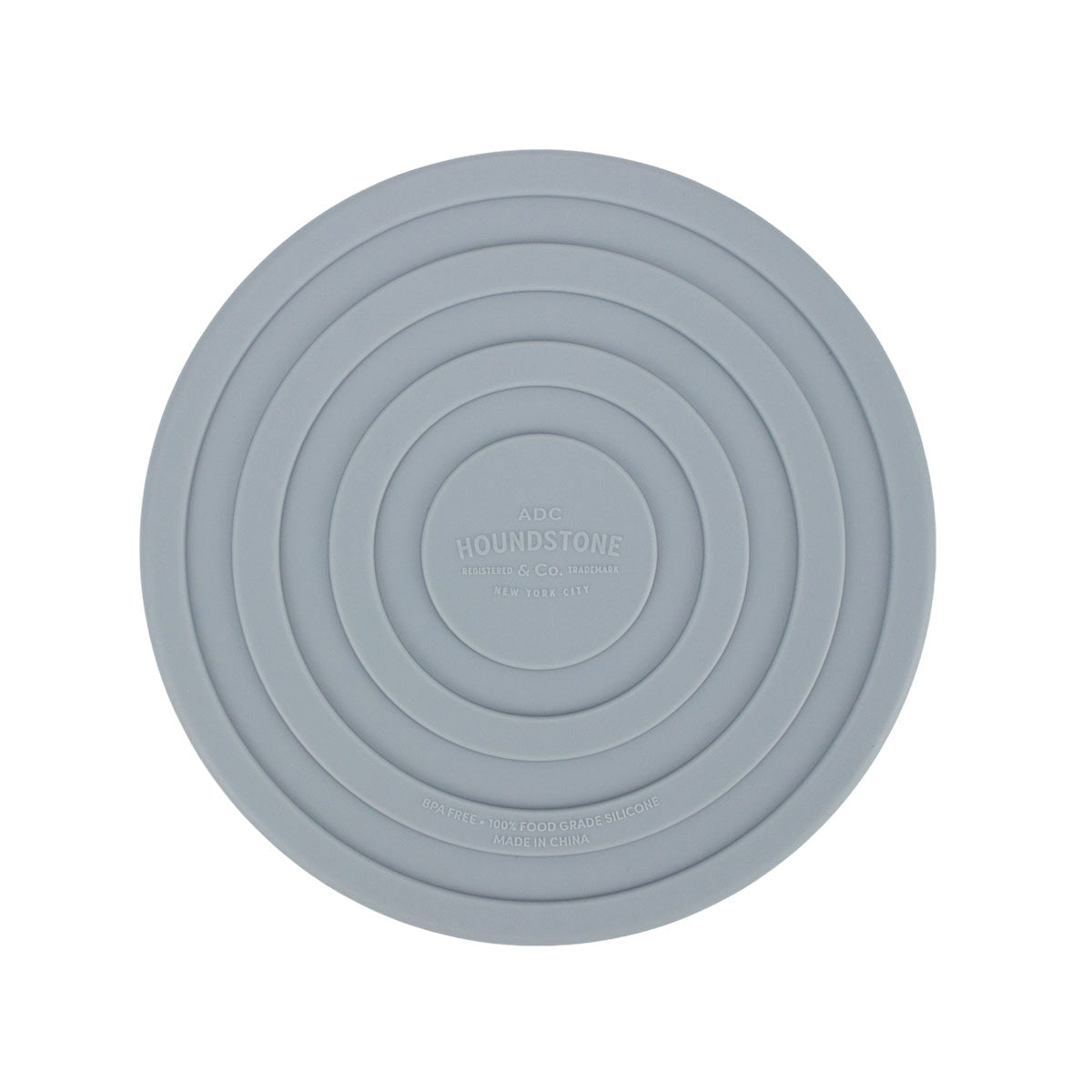 houndstone pony silicone dog bowl in slate grey with non-slip rings on base