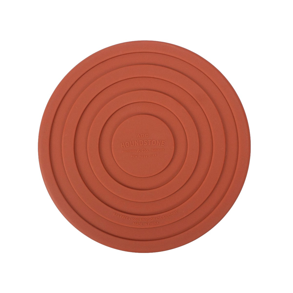 houndstone silicone dog food bowl in terracotta bottom view with non-slip rings