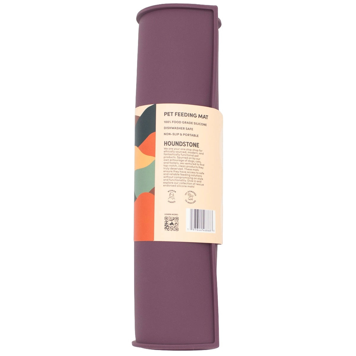 houndstone silicone dog bowl mat in plum