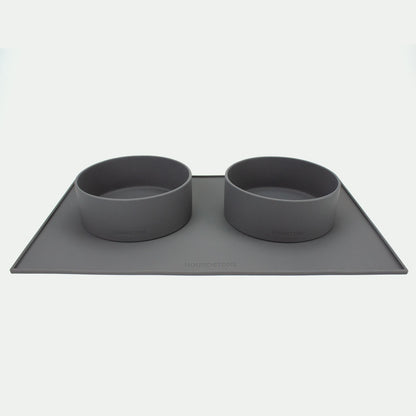 Food Grade Silicone Dog Bowl - Charcoal Grey, 4.5 Cups Volume, Dishwasher Safe, Non-Slip