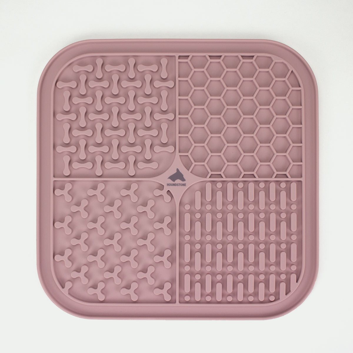 Dog Lick Mat, Dusty Rose (Pink), Food-Grade Silicone, 8" x 8", Dishwasher Safe