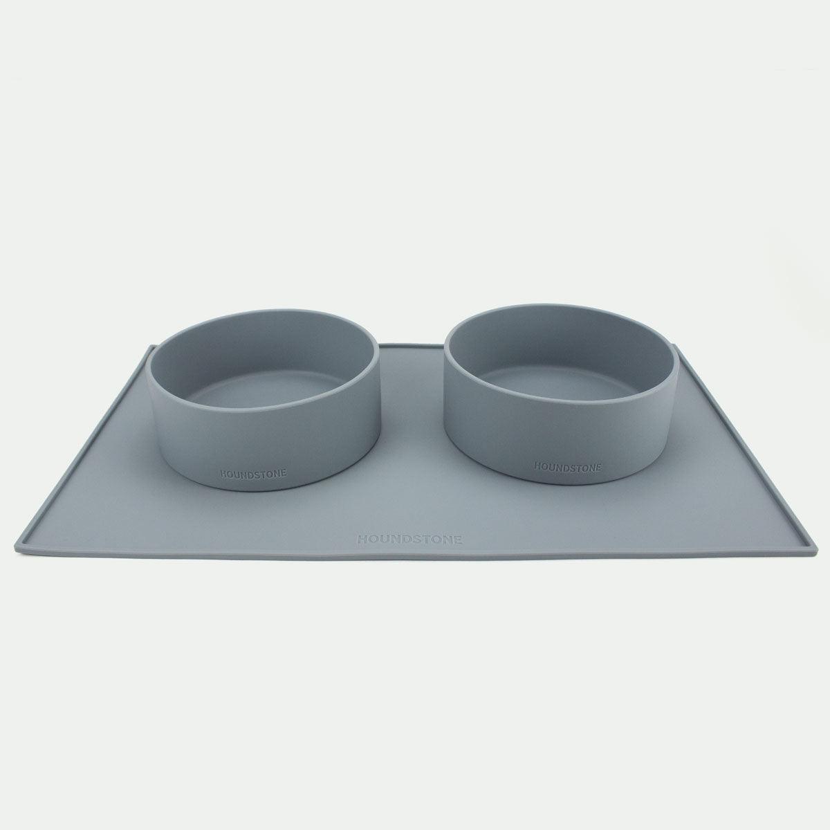 Houndstone silicone pet food mat in slate grey