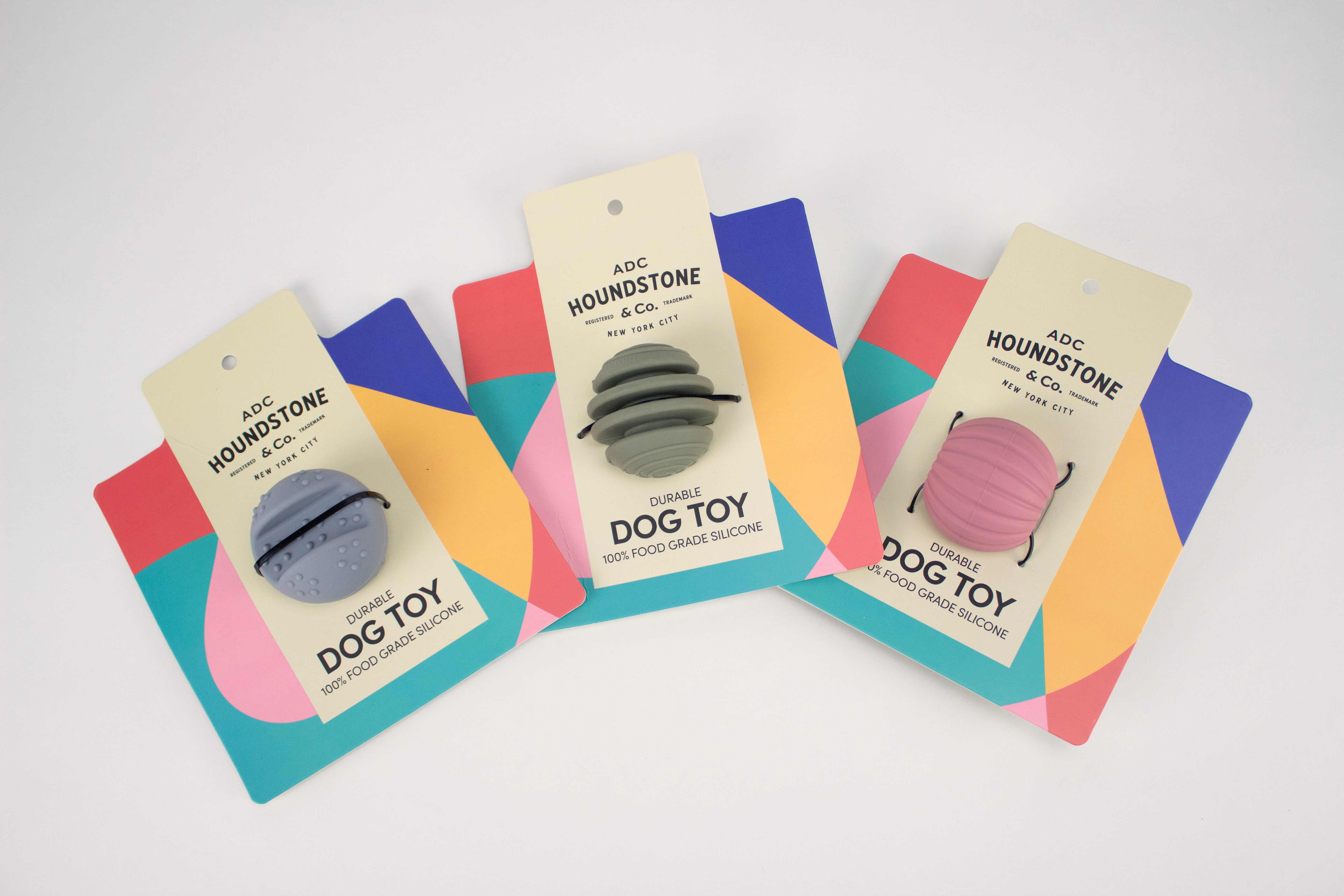 Houndstone Silicone Dog Ball Trio, BPA Free, 2 Inches, Dishwasher Safe