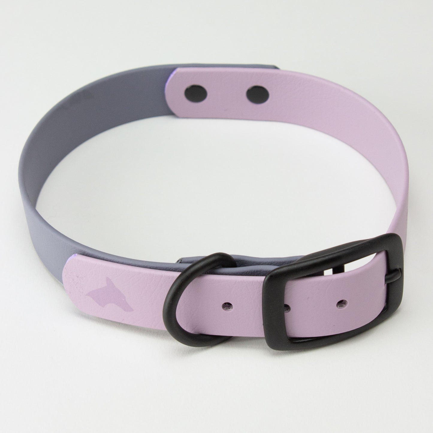 Dual-Tone BioThane Dog Collar in Gray & Violet