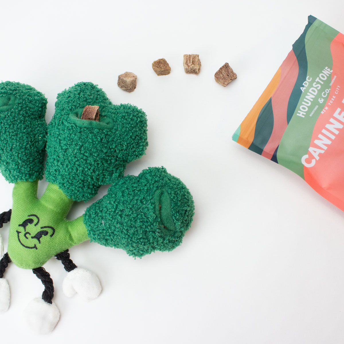 The "Eat Your Greens" Broccoli Interactive Dog Toy with Treat Pockets, Mental Stimulation Dog Toy