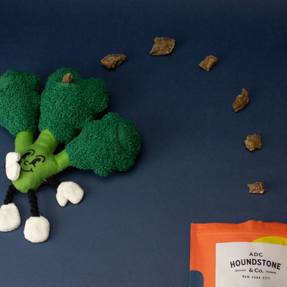 The "Eat Your Greens" Broccoli Interactive Dog Toy with Treat Pockets, Mental Stimulation Dog Toy