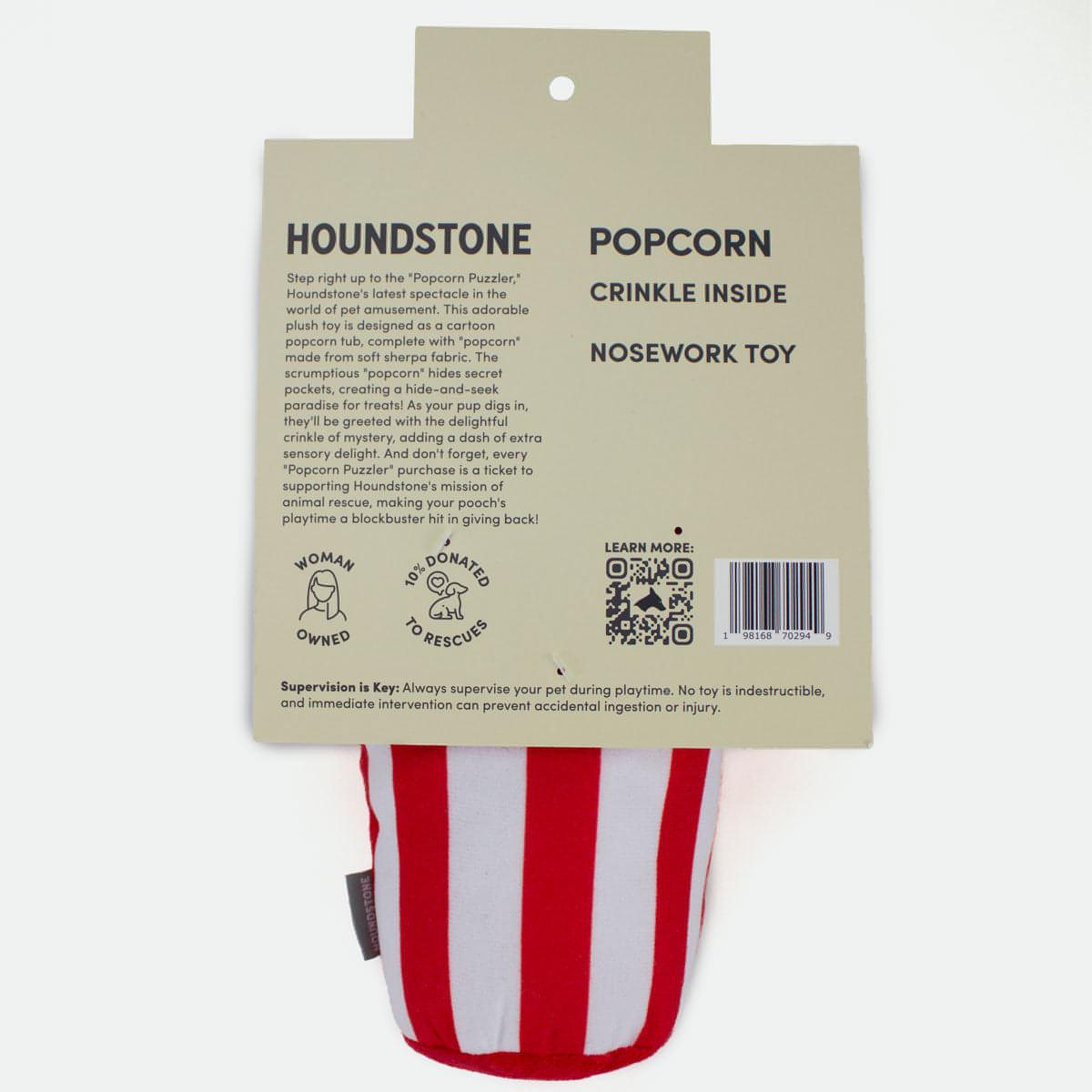 Popcorn Interactive Dog Toy with Treat Pockets, Mental Stimulation Dog Toy