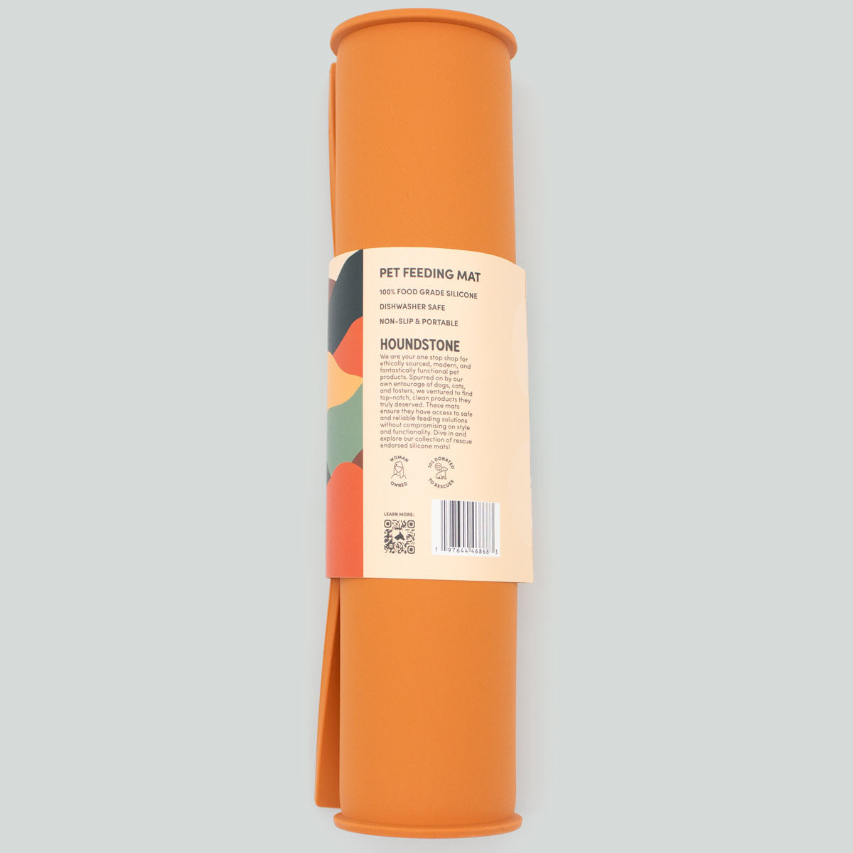 houndstone silicone pet food mat in marigold