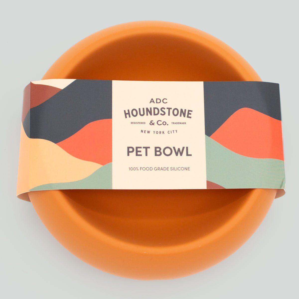 Houndstone Small 1 Cup Silicone Dog Bowl, Dishwasher Safe, Marigold