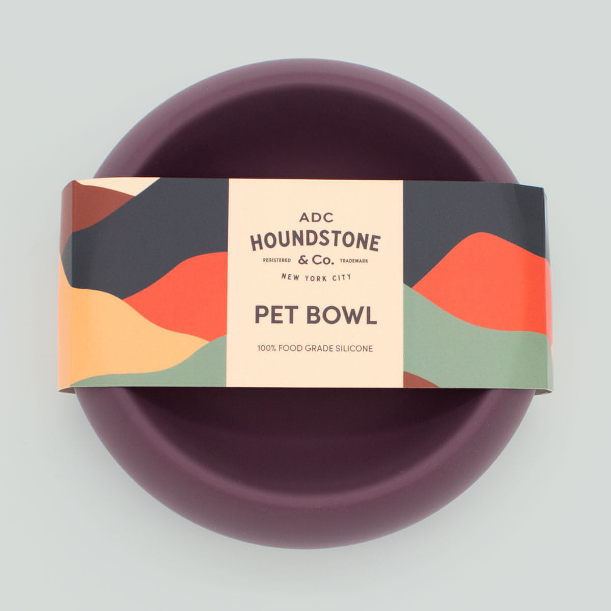 Houndstone Small 1 Cup Silicone Dog Bowl, Dishwasher Safe, Plum