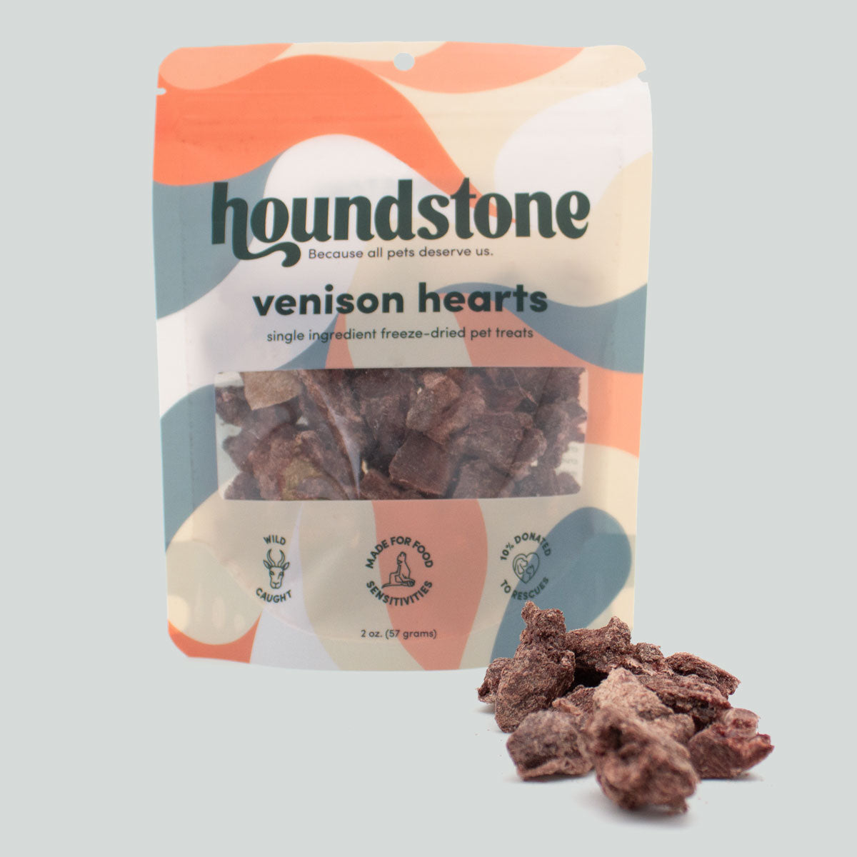 Venison Hearts Freeze-Dried Dog Treats, 2 oz Bag - All-Natural & Ethically Sourced, Made in USA