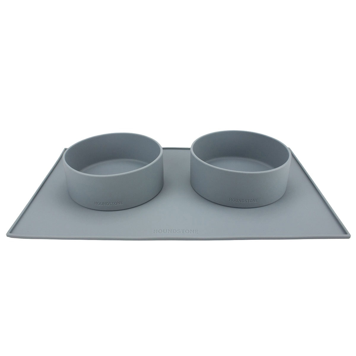 houndstone silicone dog bowl mat slate grey with two silicone dog bowls