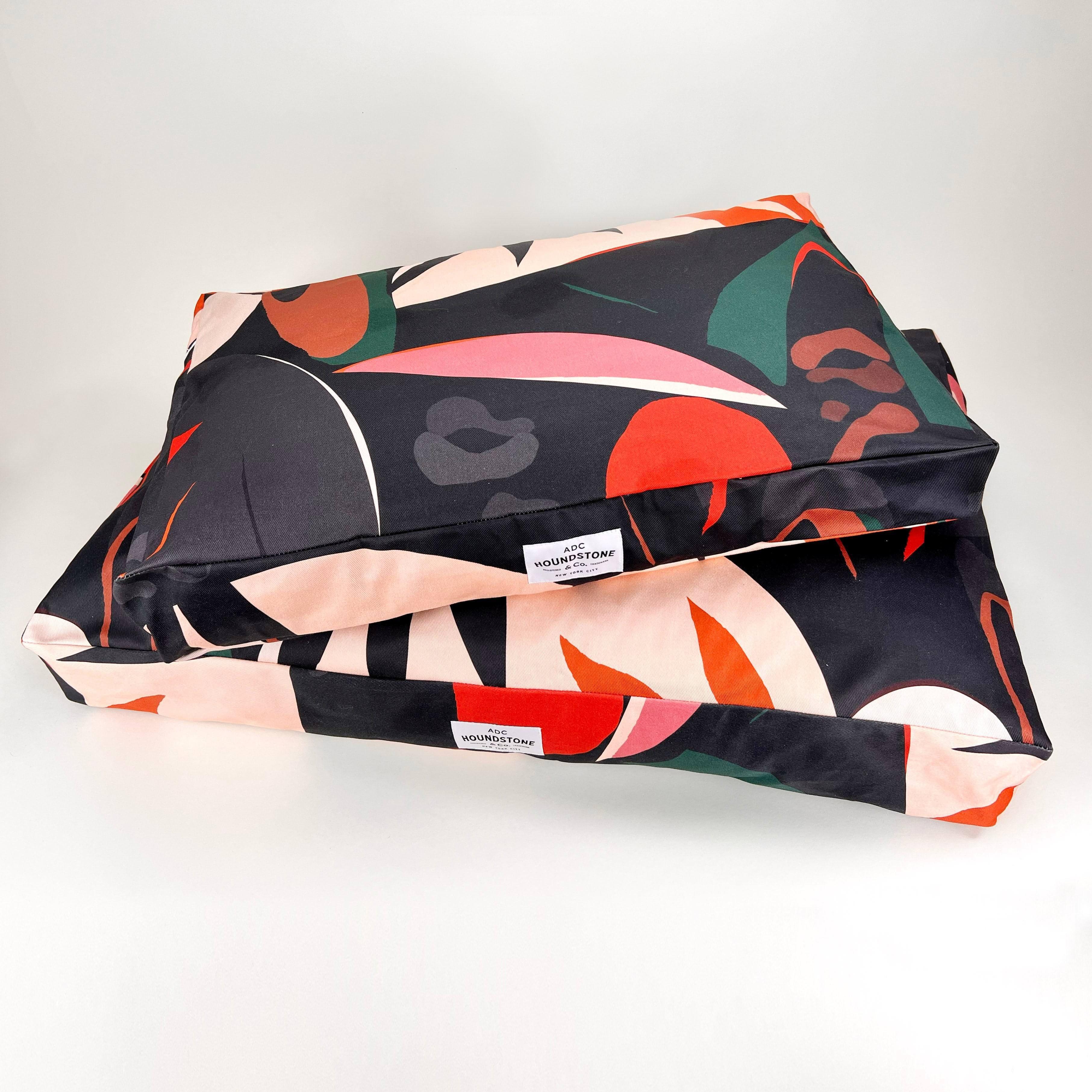 Houndstone Dog Bed, Waterproof Liner, Made in USA - Deep Jungle
